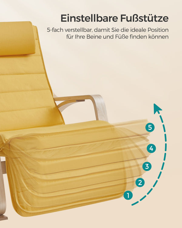 Schaukelstuhl Wippstuhl Birke Beige