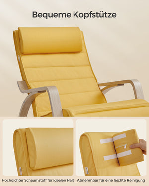 Schaukelstuhl Wippstuhl Birke Beige