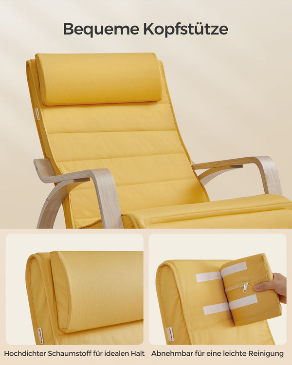Schaukelstuhl Wippstuhl Birke Beige