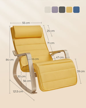 Schaukelstuhl Wippstuhl Birke Beige