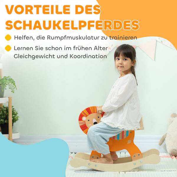 Schaukeltier Löwe für Kinder 2-5 Jahre aus Holz