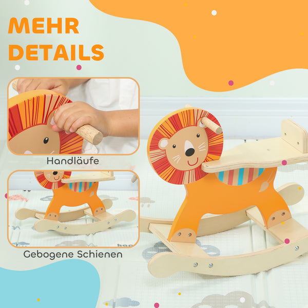 Schaukeltier Löwe für Kinder 2-5 Jahre aus Holz
