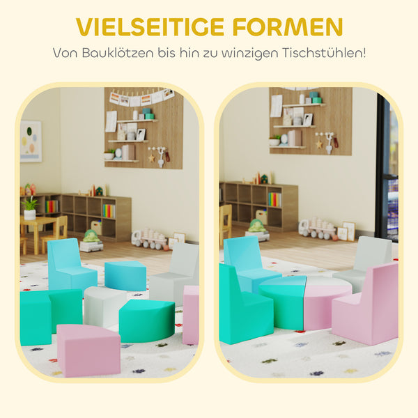 Schaumstoff Bausteine Softbausteine Tisch für Kinder Klettern bunt