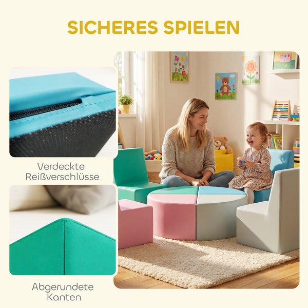 Schaumstoff Bausteine Softbausteine Tisch für Kinder Klettern bunt