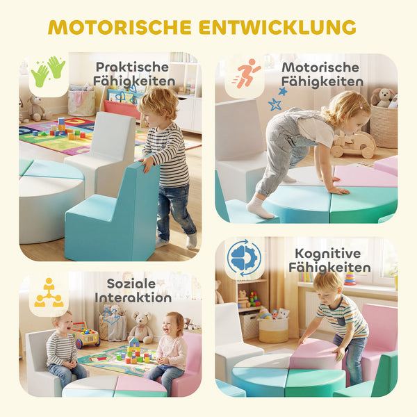 Schaumstoff Bausteine Softbausteine Tisch für Kinder Klettern bunt