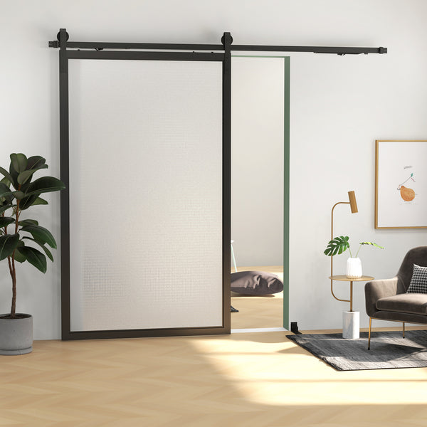 Schiebetür Bausatz leise für Holz und Zementwand Stahl schwarz