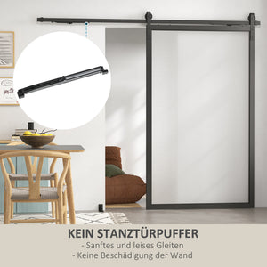 Schiebetür Bausatz leise für Holz und Zementwand Stahl schwarz