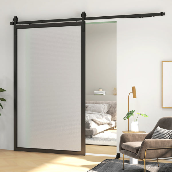 Schiebetür Bausatz leise für Holz und Zementwand Stahl schwarz