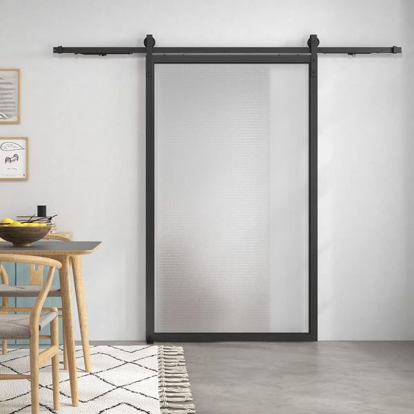 Schiebetür Bausatz leise für Holz und Zementwand Stahl schwarz