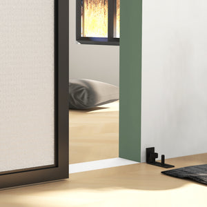 Schiebetür Bausatz leise für Holz und Zementwand Stahl schwarz