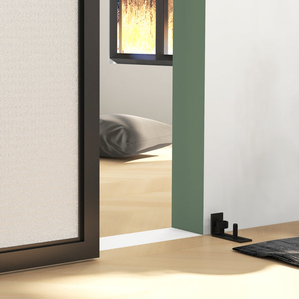 Schiebetür Bausatz leise für Holz und Zementwand Stahl schwarz