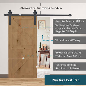 Gleitschienen Bausatz Schiebetüren Metall 2m 100kg braun