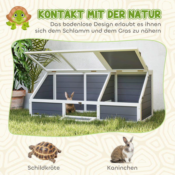 Schildkrötengehege Outdoor bodenlos leicht zu öffnen hellgrau