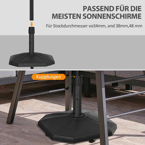 Schirmständer kompakt für Sonnenschirm 18kg Zement schwarz