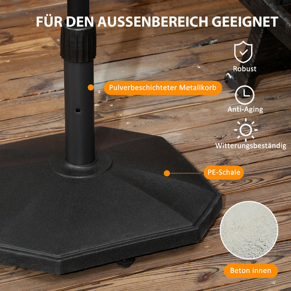 Schirmständer kompakt für Sonnenschirm 18kg Zement schwarz
