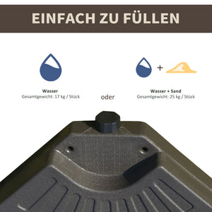 Schirmständer befüllbar für Wasser & Sand Farbe Kaffee
