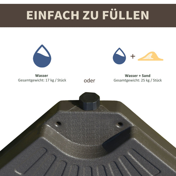 Schirmständer befüllbar für Wasser & Sand Farbe Kaffee