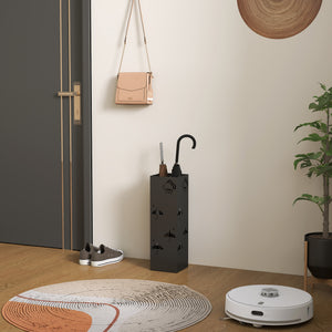 Schirmständer mit Haken und Tropfblech Design Metall schwarz