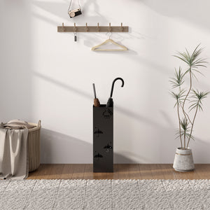 Schirmständer mit Haken und Tropfblech Design Metall schwarz