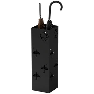 Schirmständer mit Haken und Tropfblech Design Metall schwarz