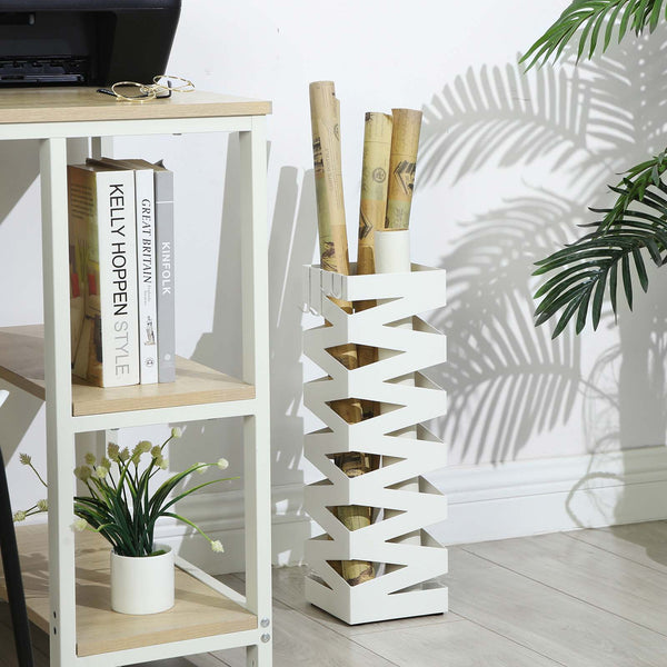 Metal umbrella stand, white