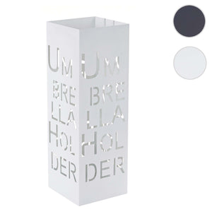 Schirmständer Regenschirmständer Schirmhalter quadratisch 55cm Schrift weiss