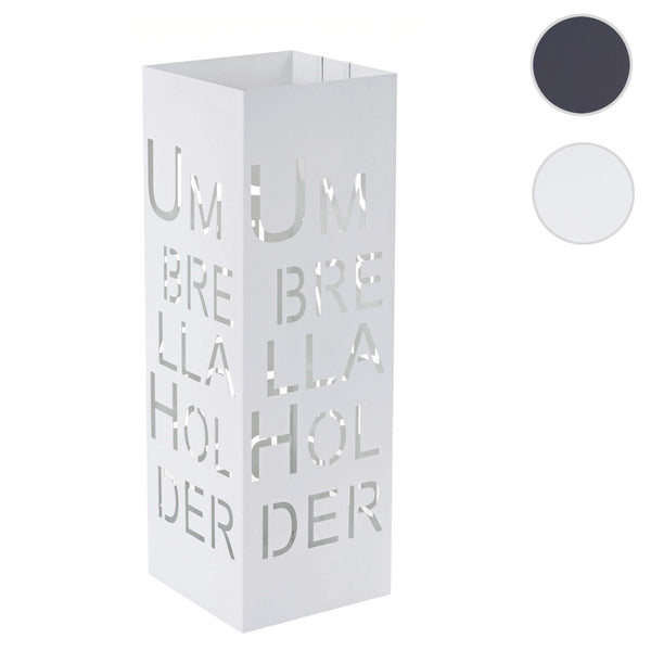 Schirmständer Regenschirmständer Schirmhalter quadratisch 55cm Schrift weiss