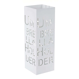 Schirmständer Regenschirmständer Schirmhalter quadratisch 55cm Schrift weiss
