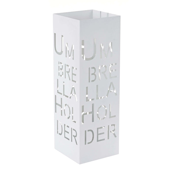 Schirmständer Regenschirmständer Schirmhalter quadratisch 55cm Schrift weiss
