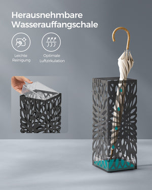 Schirmständer Regenschirmständer Stahl Schwarz
