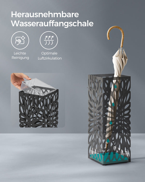 Schirmständer Regenschirmständer Stahl Schwarz