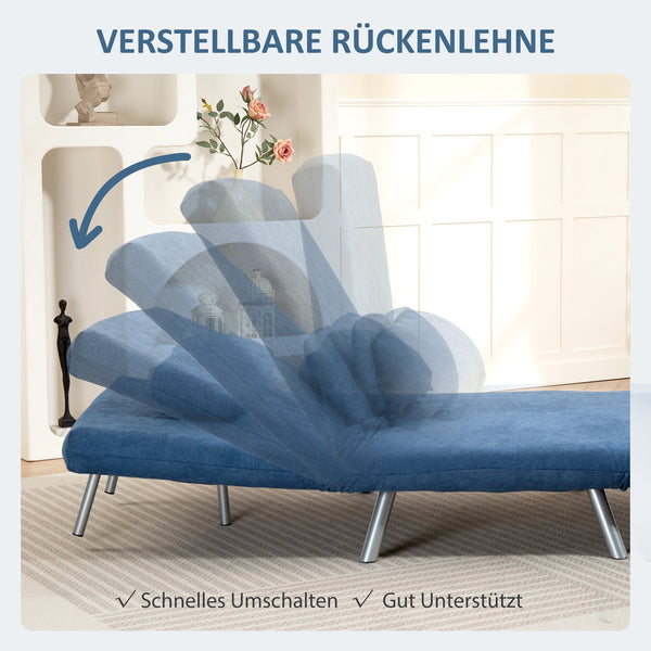 Schlafsessel mit Bettfunktion Gästebett Stoffbezug blau