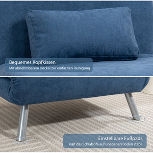 Schlafsessel mit Bettfunktion Gästebett Stoffbezug blau