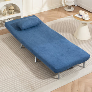 Schlafsessel mit Bettfunktion Gästebett Stoffbezug blau