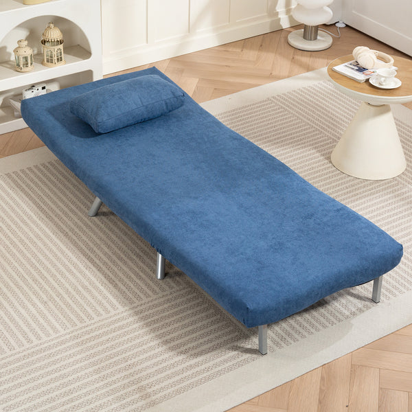 Schlafsessel mit Bettfunktion Gästebett Stoffbezug blau