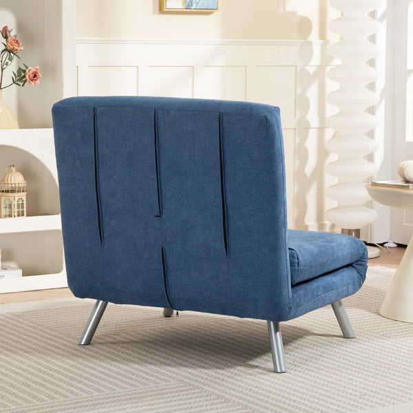 Schlafsessel mit Bettfunktion Gästebett Stoffbezug blau