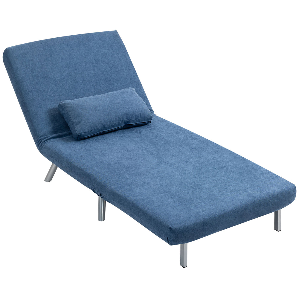Schlafsessel mit Bettfunktion Gästebett Stoffbezug blau