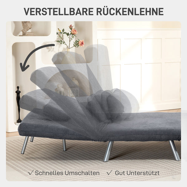 Schlafsessel mit Bettfunktion Gästebett Stoff dunkelgrau