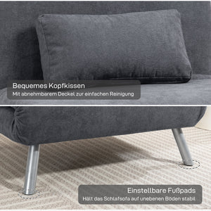 Schlafsessel mit Bettfunktion Gästebett Stoff dunkelgrau