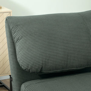 Schlafsessel mit Bettfunktion Gästebett Cord verstellbare Kopfstütze grün