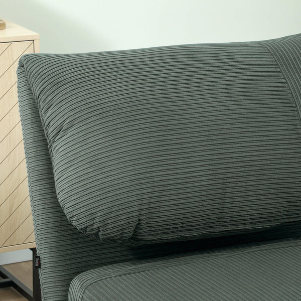 Schlafsessel mit Bettfunktion Gästebett Cord verstellbare Kopfstütze grün