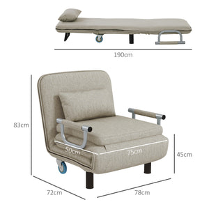 Sessel Schlafsessel Gästebett 3-in-1 bis 120kg belastbar Grau