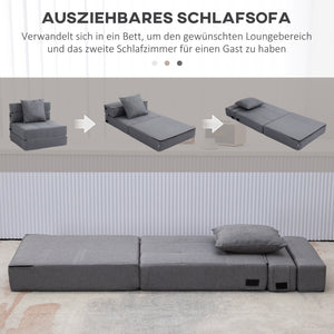 Schlafsessel Gästebett mit abnehmbarem Bezug dunkelgrau