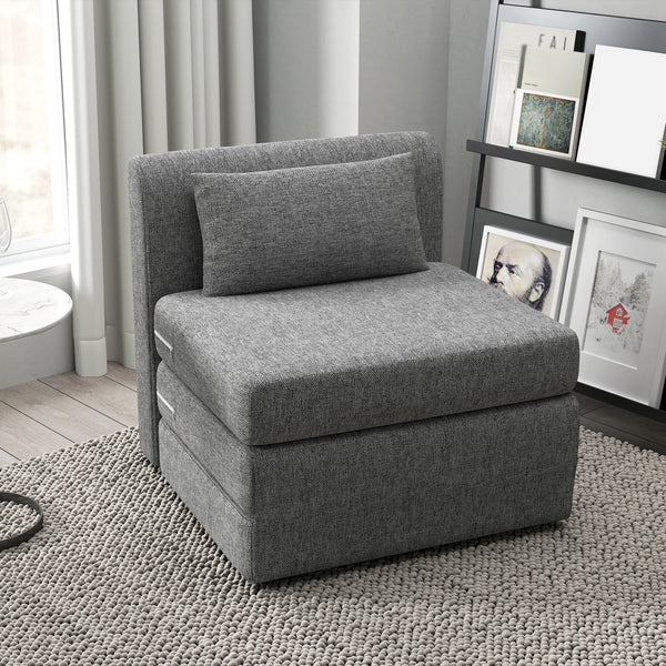 Schlafsessel Gästematratze faltbar 80x75x74cm grau