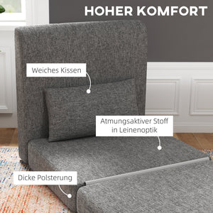 Schlafsessel Gästematratze faltbar 80x75x74cm grau