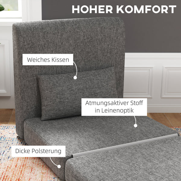 Schlafsessel Gästematratze faltbar 80x75x74cm grau