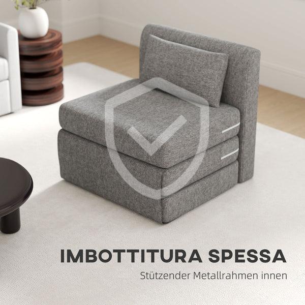 Schlafsessel Gästematratze faltbar 80x75x74cm grau