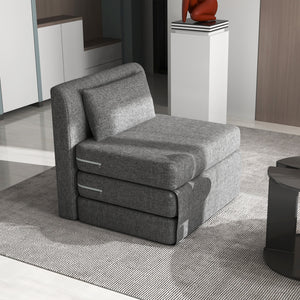 Schlafsessel Gästematratze faltbar 80x75x74cm grau
