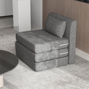 Schlafsessel Gästematratze faltbar 80x75x74cm grau