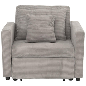 Schlafsessel Klappsessel Gästebett Relaxsessel Liegefläche 200x100cm Cord hellgrau